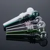 Straight Tube Pipe Pyrex Glass Oil Burner Pipes Small Spoon Hand Pipes Tobacco Heady Smoking Accessories Mutil Colors SW39 Wholesale