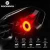 Bike Lights ROCKBROS LED Bicycle IPx6 Waterproof USB Charging Taillight Cycling Q5 Flashlight Auto Brake Sensing Smart Rear 221201