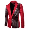 Mäns kostymer Blazers Style Shiny Black Sequin Glitter Suit Coats Män Slim Fit Single Button Jacket Mens Party Stage Singer S-2XL 221201