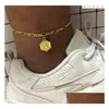 Charmarmband Fashion Jewelry Letter Dangle Chain Anklet Beach Drop Leverans Armband DHED2