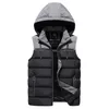 Мужская жилетная куртка зимнее водонепроницаемое теплое рукавочное модное капюшона плюс бархатный утолщение 221202