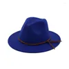 Boinas de alta qualidade homens homens lã plana lã Felta jazz fedora chapéu britânico chapéu retro lady trilby com corda outono inverno 10 cores