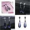 Stud Fashion Jewelry Womens Engagement Wedding Earrings Drip Long Dangle Stud Valentines Day Gift Drop Delivery Dhm2M