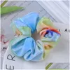 Hair Rubber Bands Fashion Veet Round Stary Sky Scrunchies Elastic Hair Bands Gum For Women Girls Rubber Band Ring Accessoreis Headwe Dhp7G