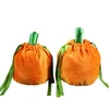 Geschenkomschakeling 10 stks Pumpkin Candy Bag Halloween Velvet Orange Trick or Treat Packing met string Party Decoration 221202