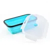 Dinnerware Sets 20set 4Pcs/set Silicone Folding Bento Box Collapsible Portable Lunch For Container Bowl SN3861