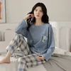 Hemkläder Pyjamas Ladies Spring and Autumn Long Sleeve Thin Section Womens Winter Stor storlek Casual Homewear Set 221202