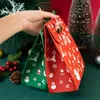 Gift Wrap StoBag 10pcs Green/Red Marry Christmas Packaging Kraft Box with Handle Santa Claus Kids Holiday Happy Year Party Favors 221202