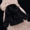 Futra kobiet sztuczny płaszcz puszysty zimowy długi rękaw gruba ciepłe płaszcze płaszcze femme elegancka kurtka o wartości 221202