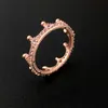 Anello corona rosa scintillante in oro rosa con scatola originale per Pandora Gioielli in vero argento sterling per feste di matrimonio Anelli di design con diamanti CZ per donne Ragazze