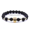 Beaded Products Christmas Gift Lava Stone Beads Black Skl Yoga Bracelets Men Party Jewelry Drop Delivery Dhg8W