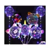 Novelty Lighting 20 Inch Bobo Balloon Led Light Mticolor Luminous 70Cm Pole 30Leds String Night Lights For Street S Ot38R