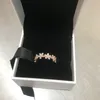 Anello fiore margherita in oro rosa con scatola originale per anelli di gioielli da sposa con diamanti CZ in vero argento sterling Pandora per regalo di fidanzamento per ragazze da donna