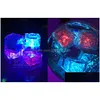 Neuheit Beleuchtung LED-Beleuchtung Polychrome Flash-Party-Lichter leuchtende Eiswürfel blinkende blinkende Dekor leuchten Bar Club Hochzeit Drop Otxh3