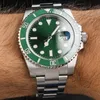 가장 인기있는 남성용 시계 멀티 컬러 선택 녹색 다이얼 돋보기 날짜 세라믹 베젤 스테인레스 스틸 비드 내구성있는 팔찌 자동 이동 시계
