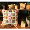 Oreiller à la main au crochet de crochet chaise de chaise de chaise de couverture de la maison de ménages à ménage rétro stéréo marguerite motif de fleurs