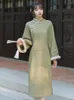 Ethnic Clothing 2022 Chinese Style Autumn Winter Women Elegant Vintage Qipao Dress Young Lady Graceful Thickened Hanfu Cheongsam A629