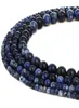 Pedra natural azul escuro Sodalite Bordas redondas de pedras preciosas para joias de pulseira DIY Fazendo 1 fita 15 polegadas 410 mm5290472