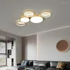 Lampade a sospensione Lampadario moderno a led Illuminazione per soggiorno Camera da letto Cucina Casa Moda Cerchio dorato Decorazione Lampada da soffitto Dimmerabile