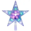 Strings Luzes LED de Natal Treetop Star Five-Pointed Star Transparent Decor Lamp Battery Powered