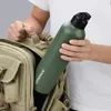 Thermoses UZSPACE Edelstahl-Wasserflasche mit Strohhalm, direktes Trinken, 2 Deckel, Vakuumflasche, hält und kalt, ideal zum Wandern, Radfahren, 221203