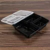 Dinnerware Conjunta 300pcs plástico reutilizável bento box refeição de armazenamento Preparar almoço 3 Compartimento MicrowAvable Containers Home lancheira