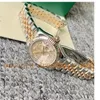 Klassische Damenuhr V5 Version Datejust 28 mm Muster Zifferblatt Große Lupe Automatisches Saphirglas Roségold Zweifarbige Edelstahlarmbanduhr Armbanduhr