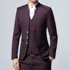 Men's Suits Blazers Suit 3 Piece Set Slim Fit Jacket Pants Vest Wedding Banquet Male Stand Collar Solid Color Business Casual Blazer Coat 221202