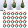 Dekorativa blommor 24st julkransdekorationer Xmas Tree Decor Mini Garland Craft Year Navidad 2023 DIY 3CM