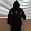 Herrtröjor hip-hop streetwear märke bekväm personlighet tröja hoodie skalle bomullstyg överdimensionerad huvtröja