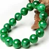12mm Natural Green Jade Jadeite Round Gemstone Beads Armband 7.5 "