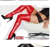 The Queen's underwear show glue socks bright elastic long tube over knee patent leather socks lure SM fun