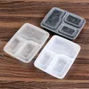 Dinnerware Sets 300Pcs Plastic Reusable Bento Box Meal Storage Prep Lunch 3 Compartment Microwavable Containers Home Lunchbox