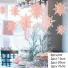 Decorações de Natal 3d Snowflake Star Paper Garlands Tree for Home Year 2023 Noel Xmas Party Decor 2022 Navidad ornamentos