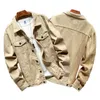 Giacche da uomo Maden Retro Khaki Denim For Men Casual Crowboy Streetwear Coat Bomber Jacket Harajuku Capispalla vintage Abbigliamento da uomo