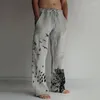 Męskie spodnie 5xl 2022 lniane męskie na plaży noszenie oddechu wiosenne jesienne swobodne sznurka