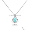 Pendant Necklaces Lotus Open Box Night Luminous Pendant Necklace Long Chain Collar Choker Women Statement Jewelry Drop Delivery Neck Dh1Oy
