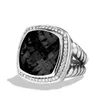 Brand Women's Rings 925 Sterling Silver 17MM Blue Topaz Black Onyx Turquoise Smoky Quartz Amethyst Ring for Women2753