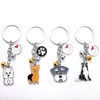 I Love Dog Key Chains Rings Bulldog Corgi Schnauzer Teddy Car Keychains Holder Paw Heart Animal Pendant Bag Charm Silver Metal Keyrings Jewelry Accessories for Gifts