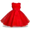 Girl Dresses Flower Dress For Girls Tutu Kids Clothing Elegent Hand Organza Children Princess Party Custumes 2-10 Year