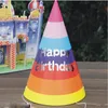 Party Hats 10Pcs Paper Cone Birthday Dress Up Girls Boys First Colorful Striped Hat Decorations Adult Kids 221203