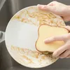 Rengöringsborstar Creative Toast Shape Dish Washing Sponges Washable Scrubber Tools For Pots Dish Kitchen Accessories Hushåll Rengöring Gadget FY2677 TT1203