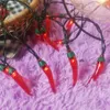 Strings LED Solar Lamp Red Chilli Fairy Lights String Outdoor Waterproof Year's Garland Festoon Wedding Party Christmas Decoration