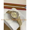 Mode Dame Uhr V5 28mm Automatische Mechanische Diamant Lünette Zeit Skala Edelstahl Gold Armband 18k Gold 2813 Bewegung frau Armbanduhren