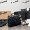 CC Luxury Brand Cross Body Женщины золотые столбы Плечи регулируемые мателас -цепь Pochette Classic Leal