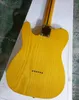 6 Strings Natural Wood Color Electric Guitar with Yellow Maple Fretboard Black Pickguard Customizable