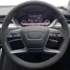 Coprivolante per auto personalizzato cucito a mano in pelle scamosciata antiscivolo avvolgente per sterzo in treccia per Audi Q7 Q5 Q3 A3 A6 Q2 A5 A7 A4