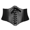 Cinture Jovivi Moda Donna Elastico Fascia larga Legato Waspie Corsetto Vita Cincher Cintura PU Cinturino elasticizzato in pelle Nero Bianco Caffè Rosso