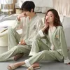 Männer Nachtwäsche Paare Kimono Herren Baumwolle Pyjamas Set Frauen Herbst Nachtwäsche Mann Hause Anzug Lange Ärmel Schlafen Tops 221202