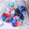 Волосы резиновые ленты модные Veet Round Stary Sky Scrunchies Elastic Hair Bands для женщин для женщин -резин